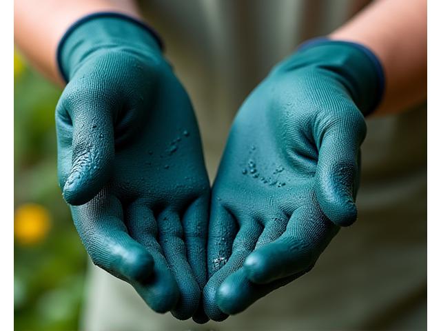Seamless, waterproof gardening gloves with a textured grip, suitable for wet conditions.